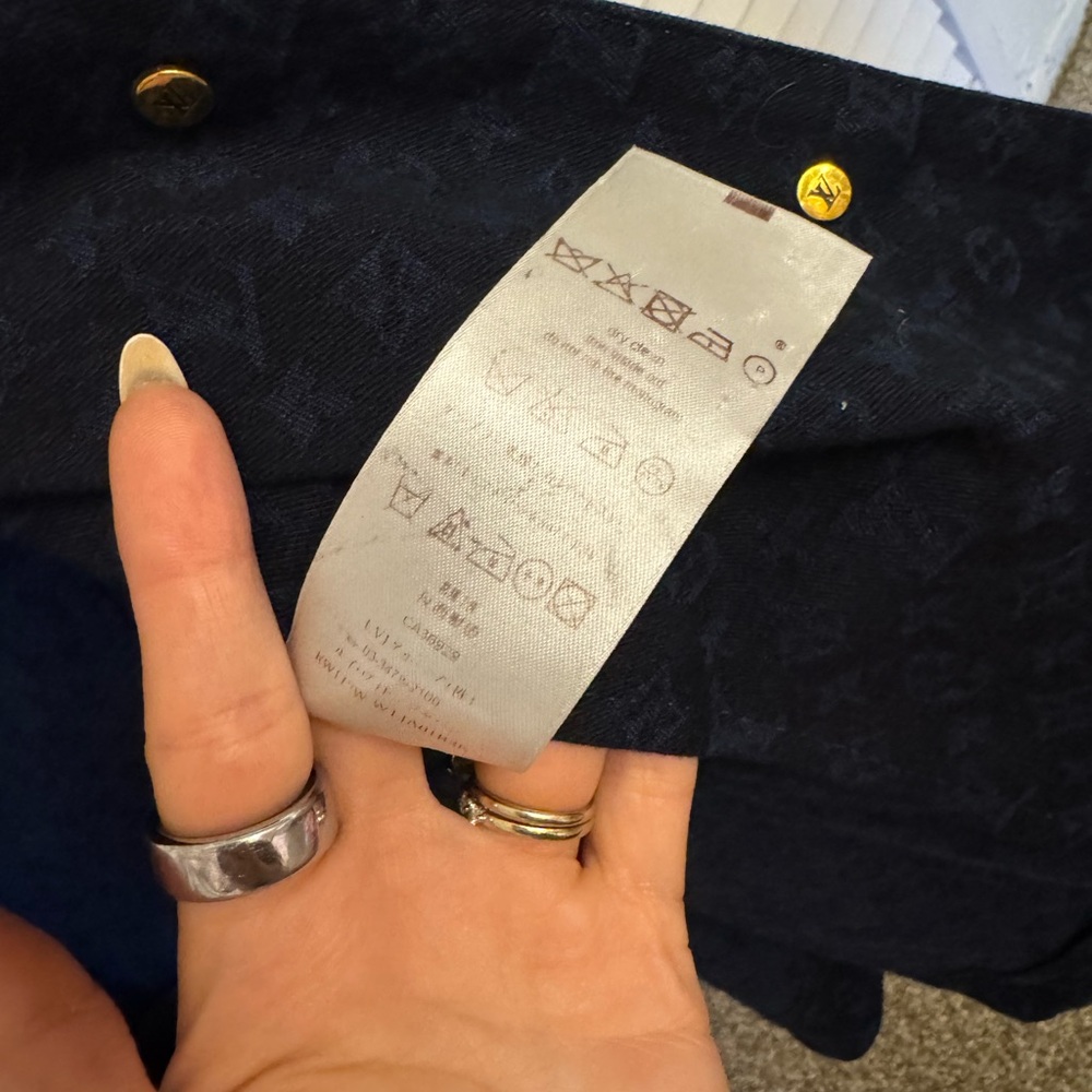 Authentic Louis Vuitton Navy Blue Monogram Jacquard Denim - Picture 6 of 11